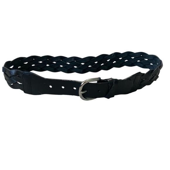 unbranded Accessories - Braided Black Belt Women Medium 2010 Faux Leather, Leather Boho Festival Braided